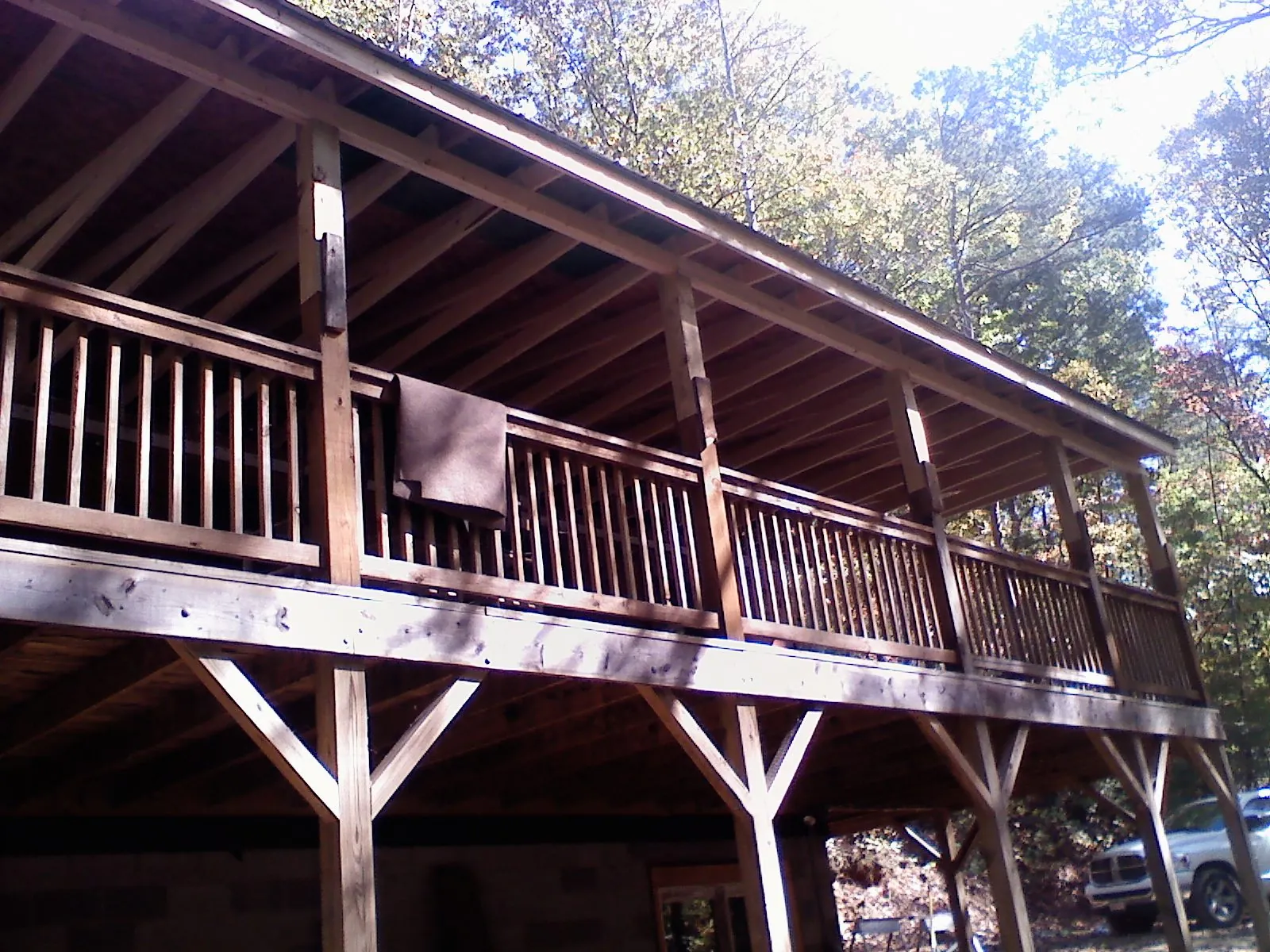 Timber framing under a new elevated porch and deck — Roof Leak Repair in Newman by Roofing Brothers